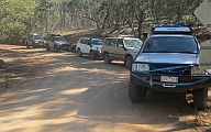 18-Convoy waiting to travel across McKillops Bridge